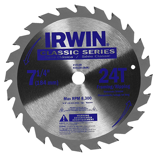 [IRW-15130LA] DISCO P/MADERA C/PASTILLAS DE CARBURO 7 1/4 (24 DIENTES) (15130)