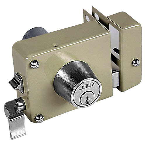 [FNL-175MFBD-D] CERRADURA MONTA FACIL DE TRES PASOS C/SEGURO DERECHA BEIGE