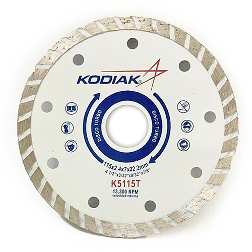 [KOD-K5115T] DISCO DE DIAMANTE P/USO GENERAL 4 1/2 X 7/8 ECONOM. TURBO