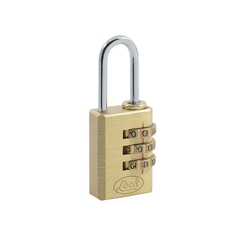 [LOC-10CA] CANDADO DE COMBINACIÓN PROGRAMABLE PARA MALETA, LATÓN, 20 MM