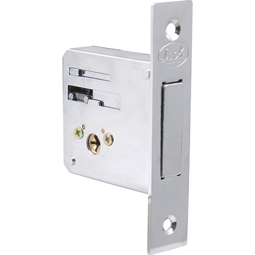 [LOC-10CE] CERROJO PARA EMBUTIR AUXILIAR, FUNCIÓN DOBLE, NÍQUEL SATINADO, LLAVE TETRA, EN CAJA