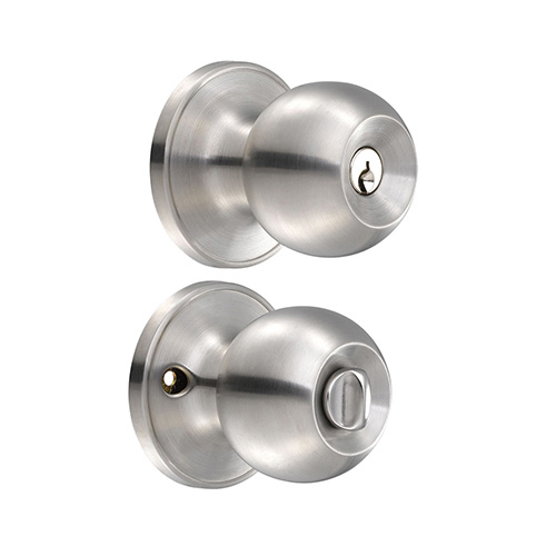 [LOC-10PO] POMO TUBULAR BOLA FUNCIÓN RECÁMARA, ACERO INOXIDABLE, LLAVE ESTÁNDAR, BLÍSTER