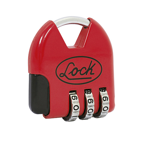 [LOC-L21M36] CANDADO DE COMBINACIÓN PROGRAMABLE PARA MALETA, ROJO, 36 MM