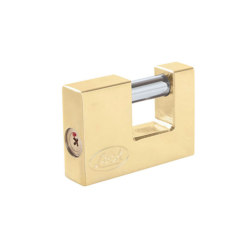 [LOC-L22C70TLBB] CANDADO DE ACERO PARA CORTINA METÁLICA 70 MM, LATÓN BRILLANTE, LLAVE TETRA