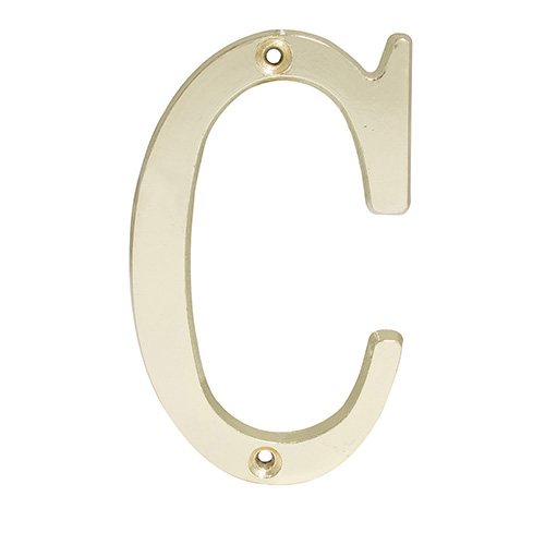 [LOC-L701CLB] LETRA C SLIM 4" LATÓN BRILLANTE
