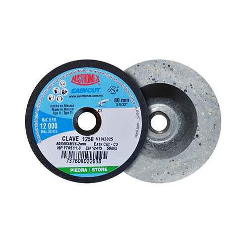 [AUS-1258] PIEDRA COPA SHELLAC 3 5/32 X 1-3/4 X M14 (BOSCH) GRANO C3 220 EASY CUT