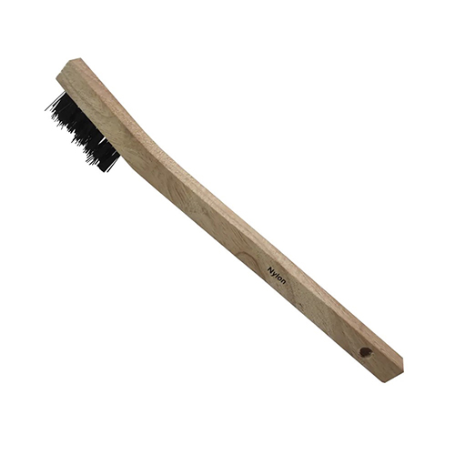 [AUS-1550] MINI CEPILLO DE NYLON CON MANGO DE MADERA PARA LIMPIEZA MANUAL DE SUPERFICIES METALICAS