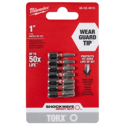 [MIA-48-32-4618] JUEGO DE BROCAS DE SEGURIDAD SHOCKWAVE TIPO TORX 10 PIEZAS