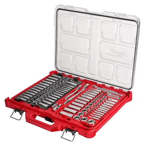 [MIA-48-22-9486] JUEGO DE LLAVE TRINQUETE Y DADOS DE 1/4” (6.3MM) 
Y 3/8” (9.5MM) PACKOUT 106 PZAS. - SAE Y MÉTRICO