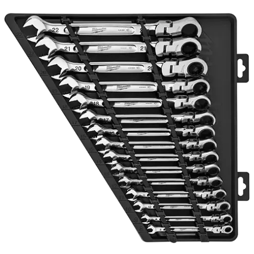 [MIA-48-22-9513] LLAVES COMBINADAS DE CARRACA DE 15 PIEZAS - MÉTRICAS