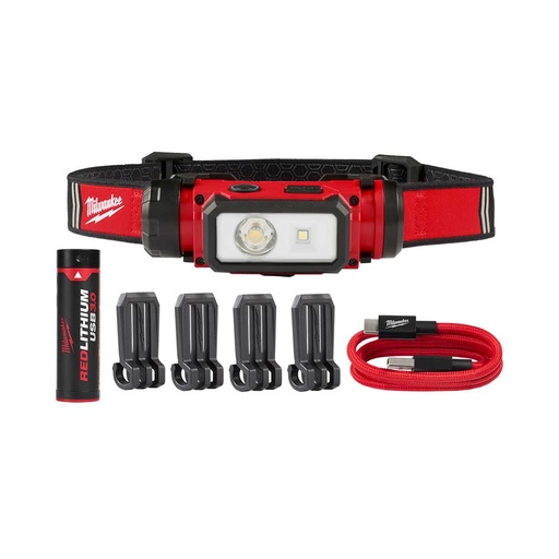 [MIL-2163-21] LINTERNA FRONTAL RECARGABLE USB PARA CASCOS