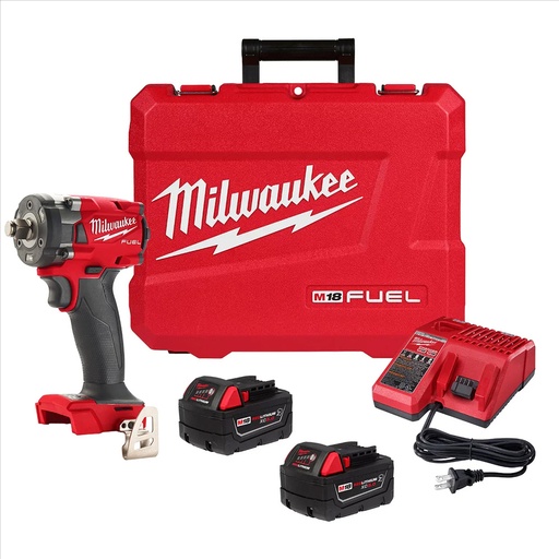 [MIL-2854-22R] LLAVE DE IMPACTO M18 FUEL 3/8 CON DOS BAT 5 AMP CARGADOR Y ESTUCHE