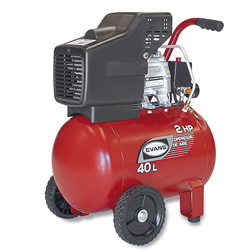 [EVA-EC07ME200-040] COMPRESOR COAXIAL DE 2 HP CON TANQUE DE 40 LITROS PORTATIL LUBRICADO (NO LLEVA BANDA)