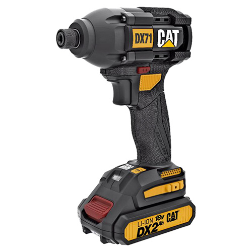 [CAT-DX71] ATORNILLADOR DE IMPACTO 1/4 18 V S/CARBONES 200 NM 3 VEL. C/2 BAT. 2 AMP Y CARGA