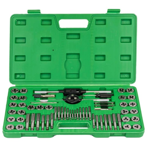 [JBM-50793] JUEGO DE MACHUELOS Y TARRAJAS COMBINADO METRICO Y PULGADAS CON 60 PIEZAS C/ESTUCHE