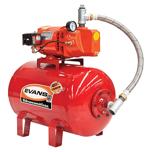 [EVA-EAJ050-050HE] EQUIPO HIDRONEUMATICO 1/2 HP TANQUE 50L HORIZONTAL BOMBA JET SUCC. Y DESC. DE 1