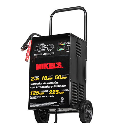 [MIK-CBAP-225] CARGADOR DE BATERIA C/ARRANCADOR 2/10/50/125/225 INCLUYE PROBADOR Y AMPERIMETRO