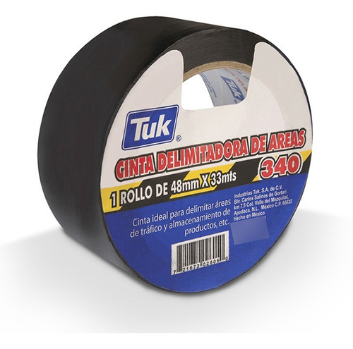 [TUK-340A-2X33] CINTA DELIMITADORA DE AREAS NEGRO 2 X 33m