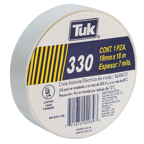 [TUK-330-3/4X18BLA] CINTA ELECTRICA VINIL 3/4 X 18m BLANCA