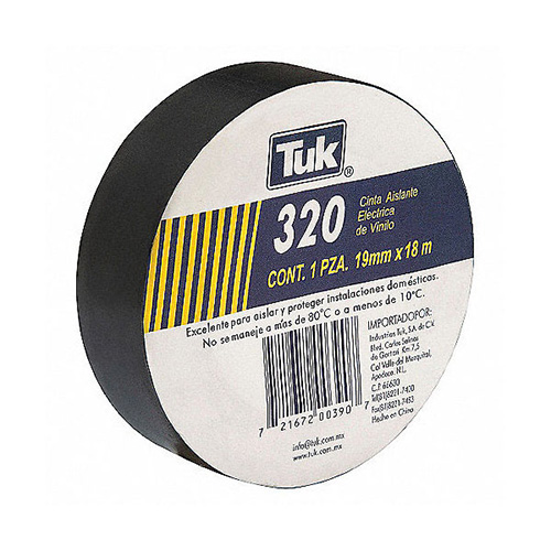 [TUK-320-3/4X18] CINTA ELECTRICA VINIL 3/4 X 18m NEGRA TRADICIONAL