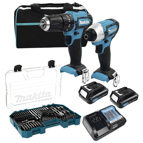 [MAK-DLX2131SY] COMBO TALADRO/ROTOM./DESTORN. DE IMPACTO 18 V C/2 BAT. 1.5 AMP + ESTUCHE 75 ACC.