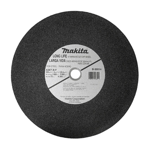 [MAA-B-30514-25] DISCO P/CORTE DE METAL 14 PULG. LONG LIFE COLOR GRIS (MAA-B30514)