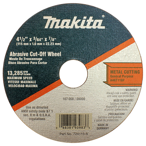 [MAA-724115-A] DISCO P/CORTE ACERO INOXIDABLE 4 1/2 (PLANO) (MAA-724115A)