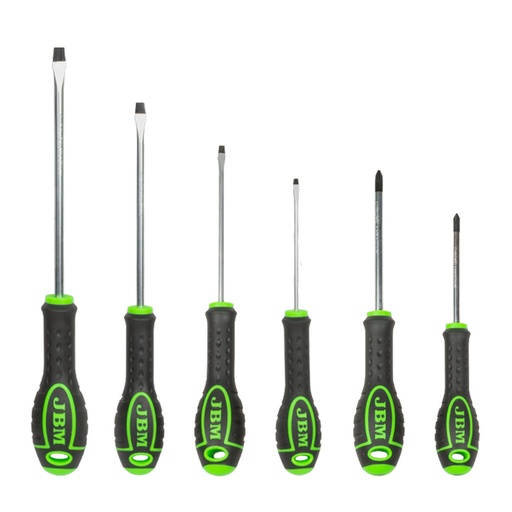 [JBM-54070] JUEGO DE 6 DESARMADORES (2 PHILLIPS Y 4 PLANOS)
