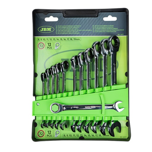 [JBM-54117] SET DE 12 LLAVES COMBINADAS CON MATRACA