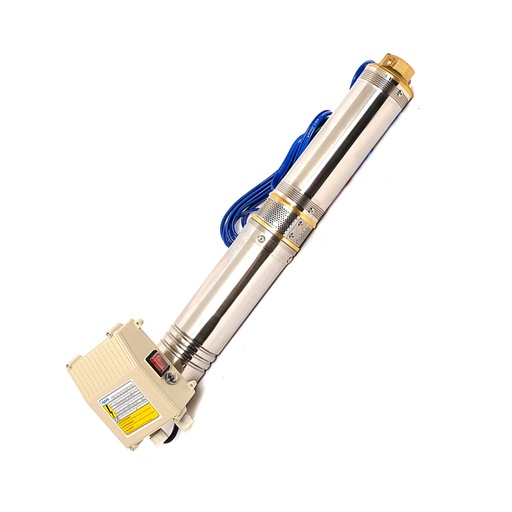 [IGO-TBA51] BOMBA SUMERGIBLE TIPO BALA DE 3/4 HP P/CIST/ALJIBE/POZO PROF. 120V EMB. DE COBRE ALT. MAX DE 20 A 70 MTS DE ACUERDO AL CAUDAL C/CAJA DE CONTROL