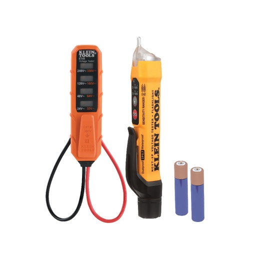 [KLE-NCVT3PKIT] COMBO PARA PRUEBAS ELECTRICAS C/DETECTOR VOLTAJE S/CONTACTO C/LINTERNA NCVT-3P+PROBADOR DE VOLTAJE AC/DC ET45