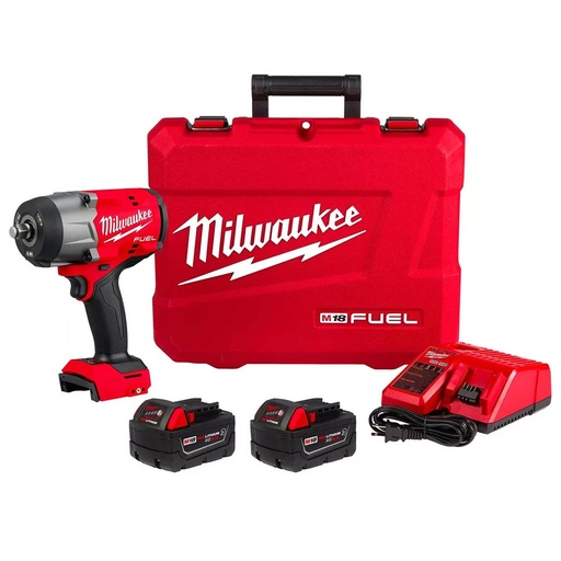 [MIL-2967-22] LLAVE DE IMPACTO M18 FUEL 1/2 CON 2 BAT 5 AMP CARGADOR Y ESTUCHE