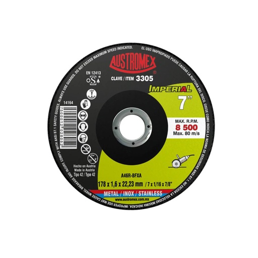 [AUS-3305] DISCO DE CORTE PARA METAL DE 7 PULGADAS