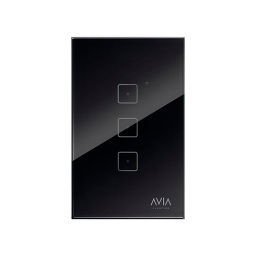 [AXO-SH1203] APAGADOR SMART WIFI DE 3 MODULOS SISTEMA TOUCH PLACA DE CRISTAL NEGRO
