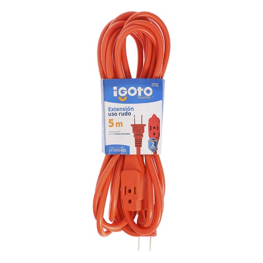[AXO-ER13-5NA] EXTENSION DE USO RUDO DE 5 MTS CALIBRE 16 AWG COLOR NARANJA MATERIAL ALU-COBRE C/3 ENTRADAS