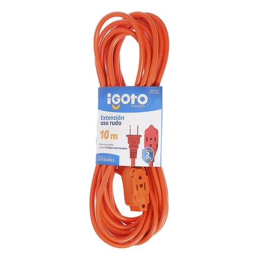 [AXO-ER13-10NA] EXTENSION DE USO RUDO DE 10 MTS CALIBRE 16 COLOR NARANJA MATERIAL ALU-COBRE C/3 ENTRADAS