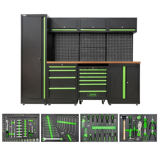 [JBM-SERIE446] CONJUNTO DE GABINETES MODULARES PARA TALLER MODELO 54327 INCLUYE SET DE 4 MODULOS DE HERRAMIENTAS 53708