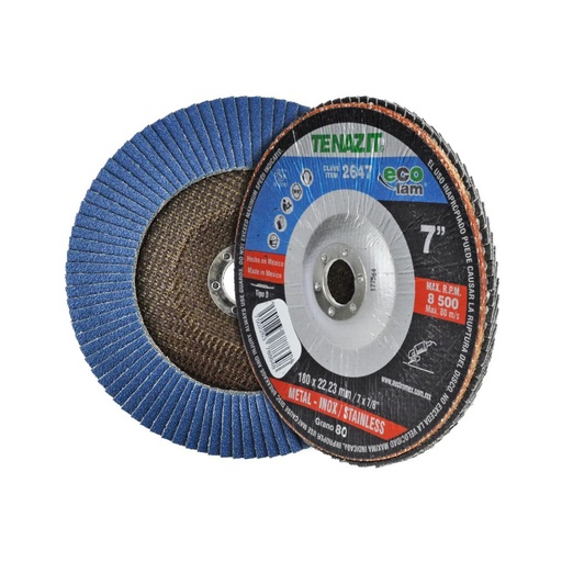 [AUS-2647] DISCO LAMINADO P/LIJAR DE 7 X 7/8 GRANO 80 LINEA ECOLAM (EL MAS ECONOMICO DE LA LINEA)