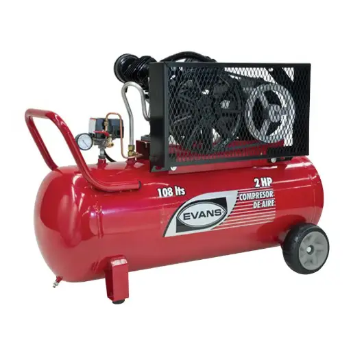 [EVA-E13VME200-108-D] COMPRESOR LUBRICADO 1 ETAPA 2 HP MONOF. 125 lb 108L HOR.