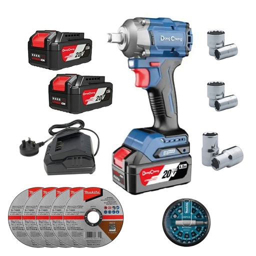 [DCH-DCPB358EM+C02] COMBO LLAVE DE IMPACTO 1/2 S/CARBONES COMPACTA 20V C/2 BAT 4AMP Y ESTUCHE+3 DADOS 1/2+5 DISCOS Y ACCS MAKITA