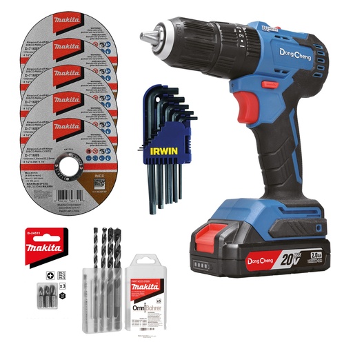 [DCH-DCJZ2050IAM+C05] COMBO TAL/ROT/DEST DE 1/2 20V S/CARB C/2 BAT+JGO LLAVES HEX+JGO 5 BROCAS MAKITA+JGO DE 3 PUNTAS+5 DISCOS