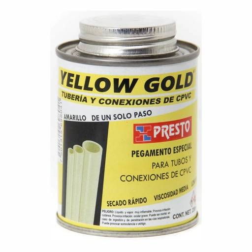 [PRE-9808] PEGAMENTO CPVC YELLOW GOLD LATA DE 118 ML.