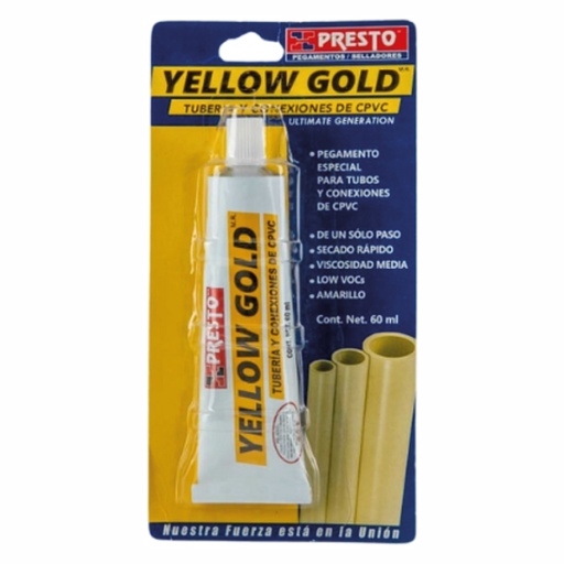 [PRE-9806] PEGAMENTO CPVC YELLOW GOLD TUBO DE 60 ML.