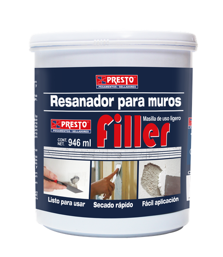 [PRE-2401] RESANADOR DE MUROS PRESTO FILLER TARRO DE 946 ML.
