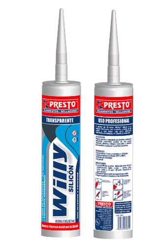 [PRE-0325] SILICON TRANSPARENTE WILLY EN CARTUCHO DE 280 ML.