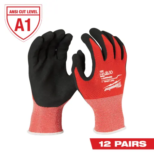 [MIA-48-22-8902V] (12)CUT 1 NITRILE GLOVES VEND12PK-L