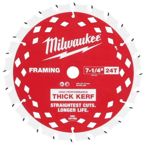 [MIA-48-40-0742] 7-1/4 24T THICK KERF FRAMING CIRCULAR SAW BLADE - 2PK