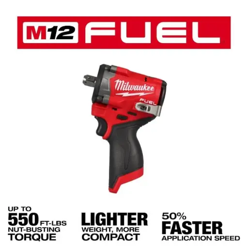 [MIL-2563P-20] M12 FUEL™ STUBBY 1/2 IMPACT WRENCH W/ PIN DETENT