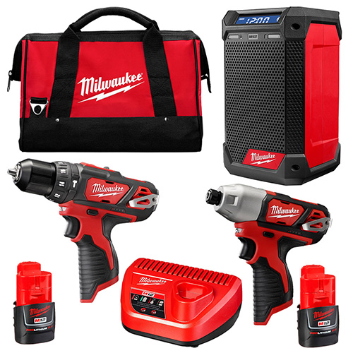 [MIL-P321-2598] COMBO ROTOMARTILLO 1/2 Y DESTORNILLADOR DE IMP. 1/4 12 V FUEL C/2 BAT. + BOCINA