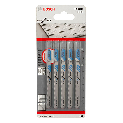 [BOA-2608668144] PAQUETE DE 5 SEGUETAS P/CALADORA METAL DELGADO BOSCH (BOA-T118G)
